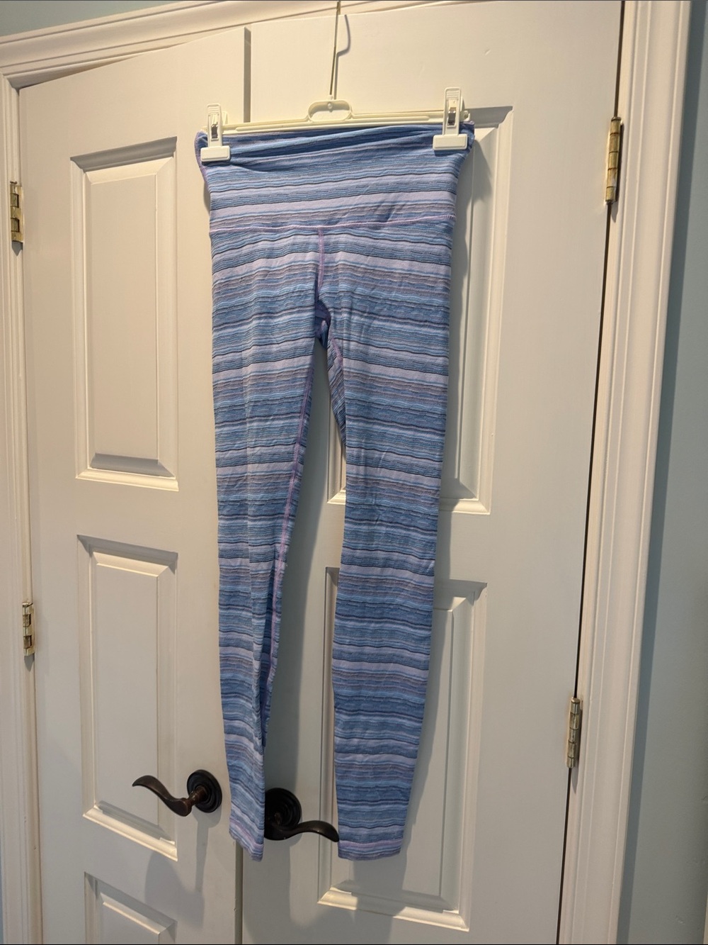 lululemon athletica Light Blue Striped Leggings